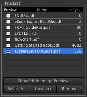 PDF Image Extractor filr list screenshot